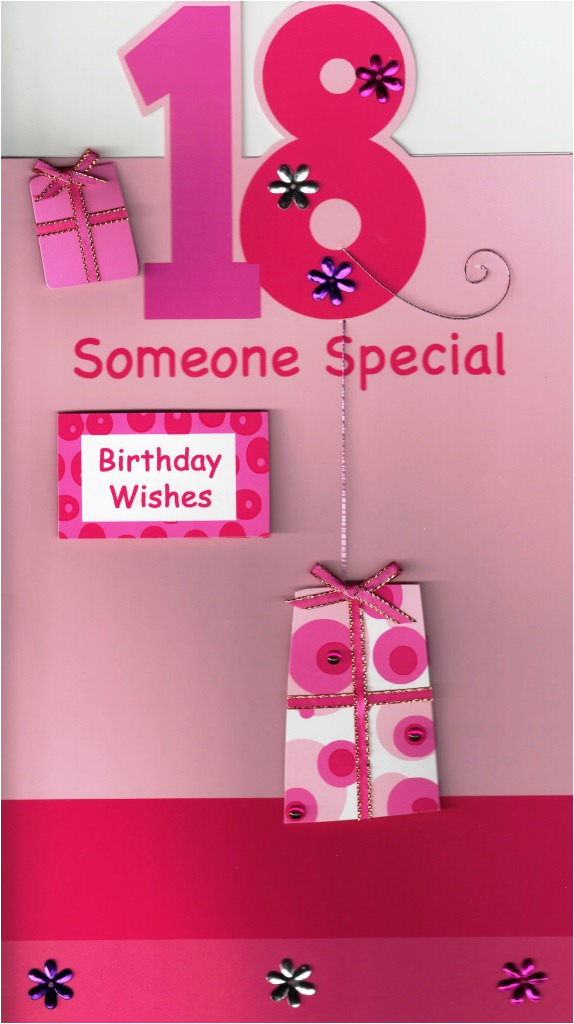 luxury large a4 pink happy 18th birthday card gorgeous
