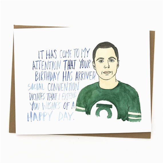 Big Bang theory Birthday Card Big Bang theory Sheldon Birthday Card ...