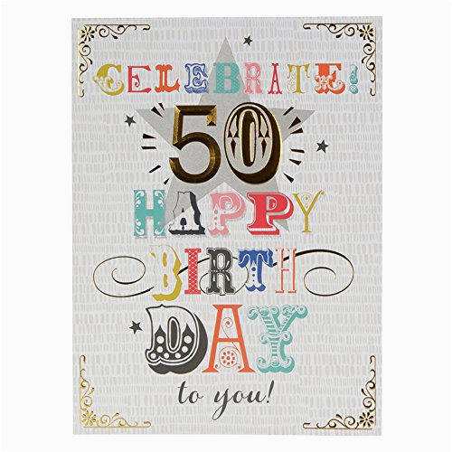 hallmark 50th birthday card 39 here 39 s to you 39 large at