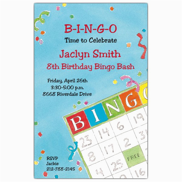 bingo birthday invitations p 612 58 20331itb