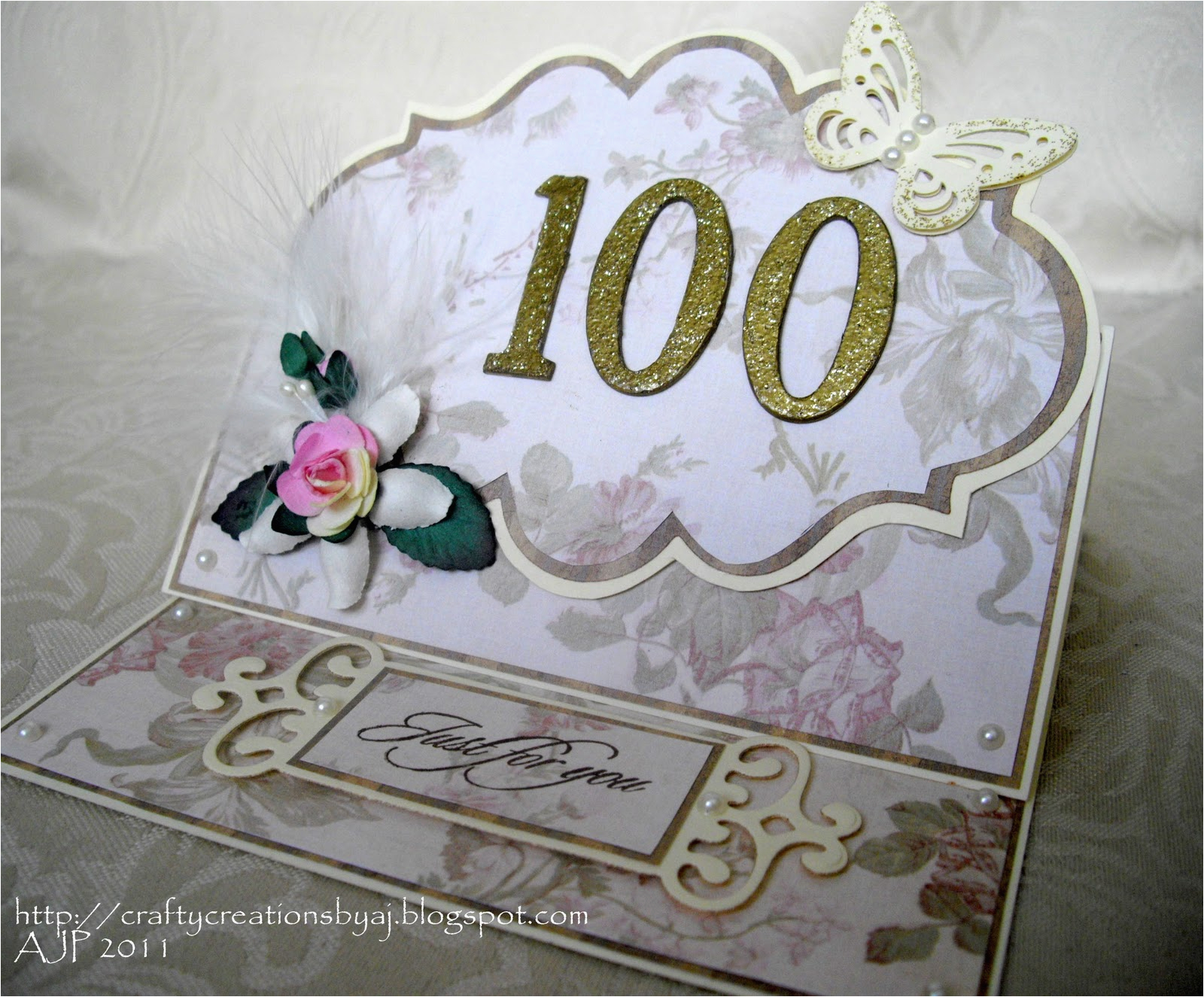 Birthday Card 100 Years Old Crafty Creations by A J 100 Years Old Wow