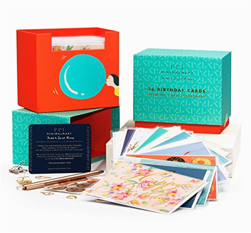 minimalmart box set of 36 assorted premium birthday