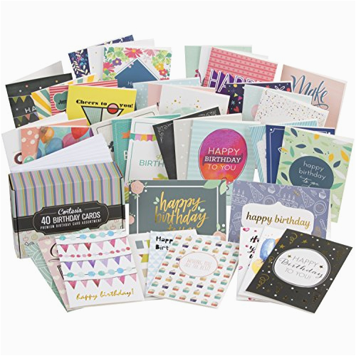 sale box set of 40 assorted birthday cards unique