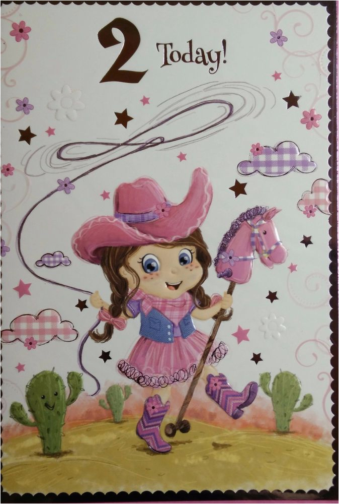 birthday card for 2 years old toddler kid girl designs