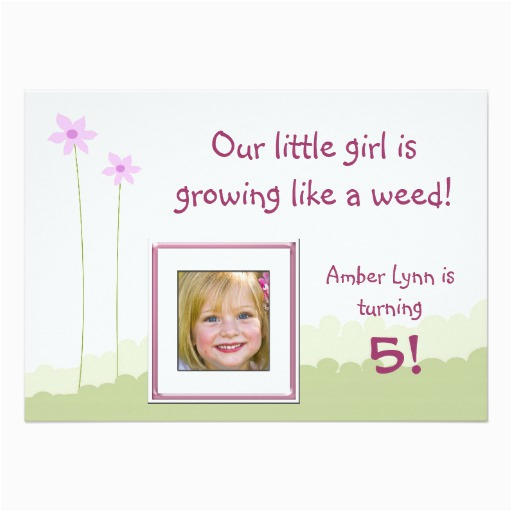 growing like a weed little girl birthday card 161521944239526435