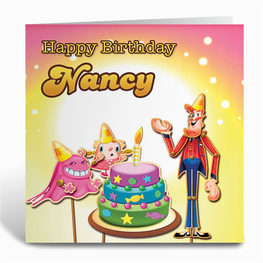 personalised happy birthday greeting card candy crush saga