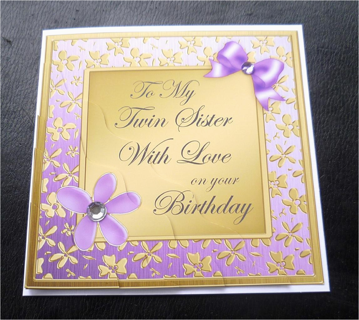 Birthday Card for My Twin Sister to My Twin Sister with Love Birthday Card 4 Colours Ebay