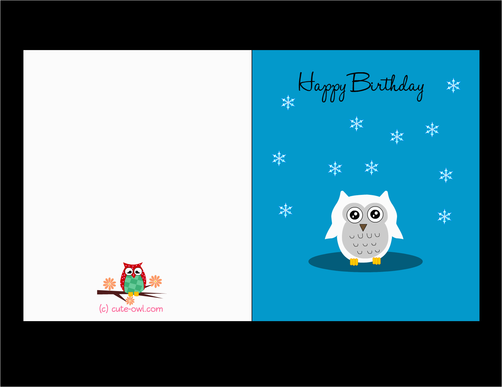 free printable cute owl birthday cards