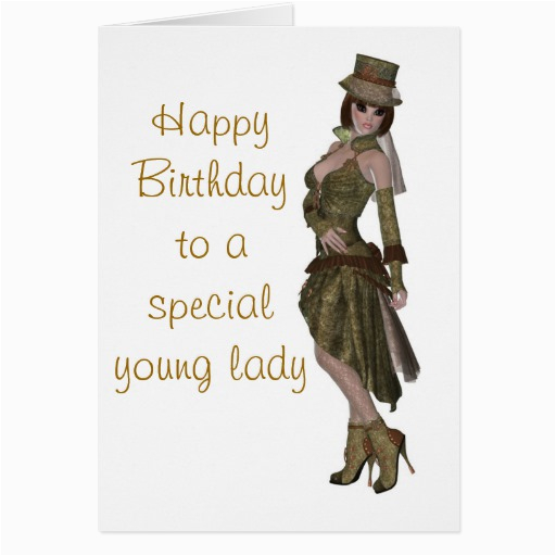Birthday Card for Young Lady Steampunk Fashion Birthday Card for Young Lady Zazzle