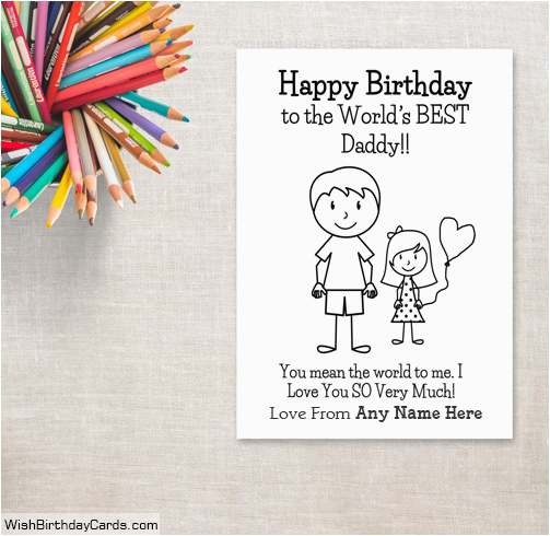 happy birthday cards for dad with daughter name
