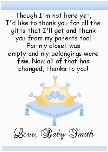 2 our little prince princess baby shower thank you cards