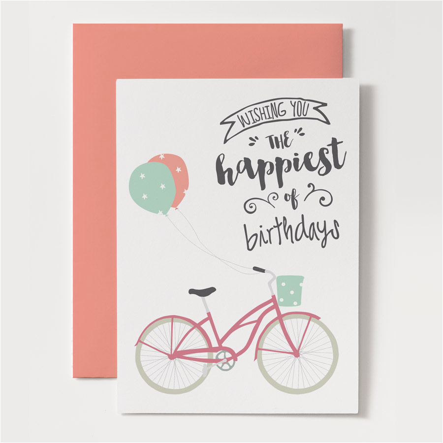 printable birthday card bicycle