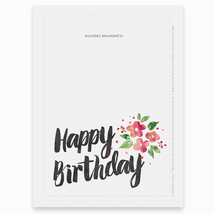 printable birthday card garden blossoms