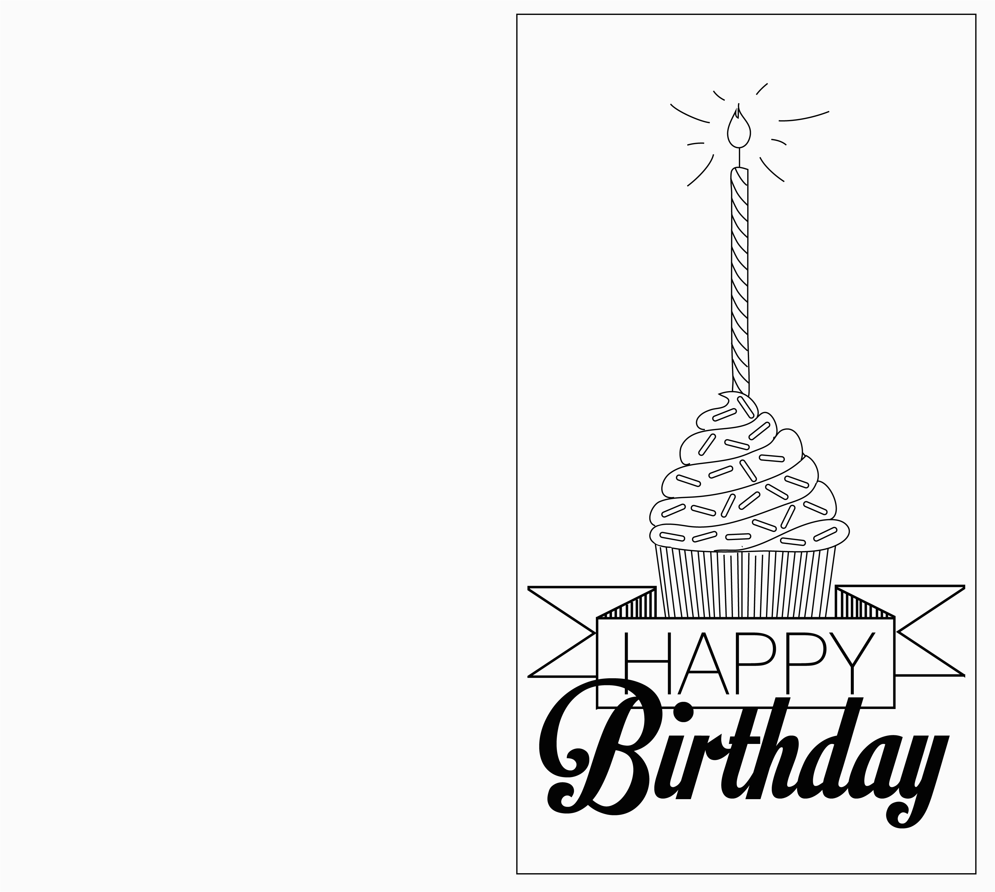 Birthday Card Template Black and White 6 Best Images Of Printable