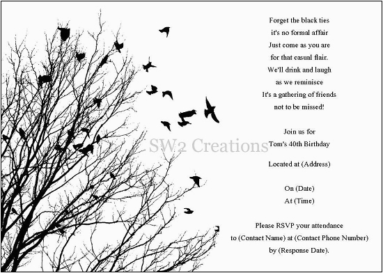 black and white birthday invitations