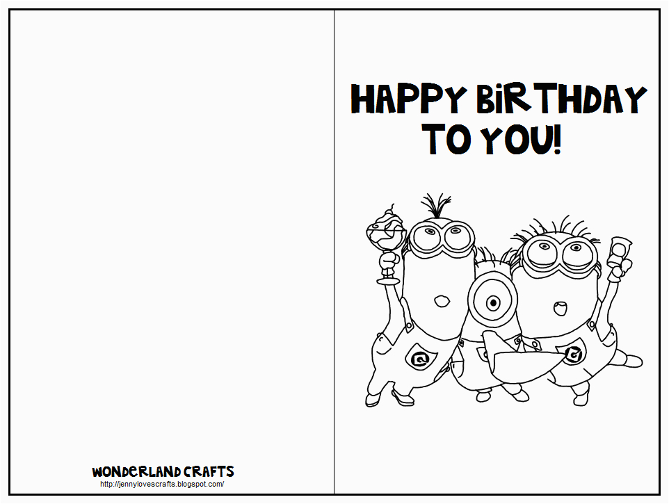 Birthday Card Template Black and White Wonderland Crafts Birthday Cards | BirthdayBuzz