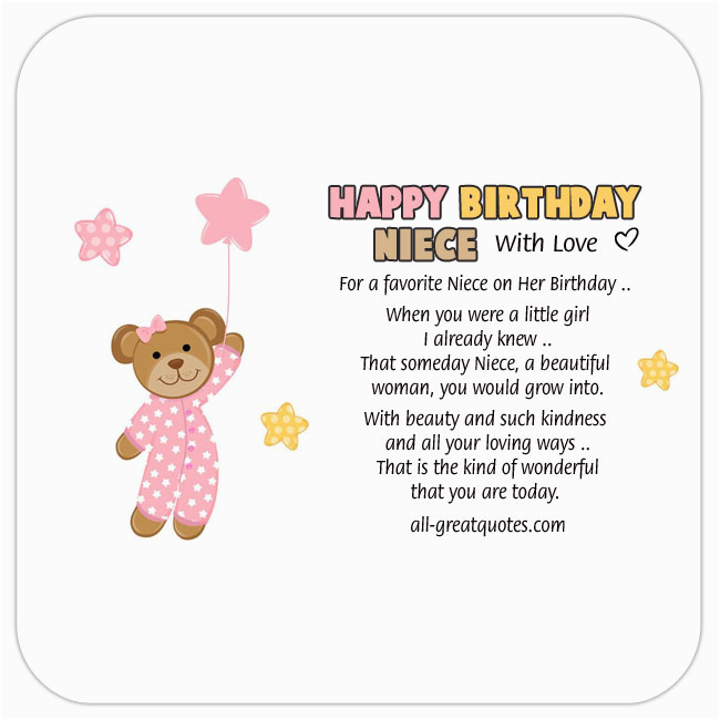 free birthday cards for niece for a favorite niece on her birthday