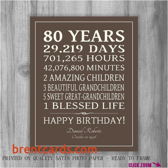 birthday card for 80 year old woman new 80th birthday gift sign print personalized art mom dad grandma birthday best friend print or