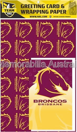 broncos nrl card and wrap pack