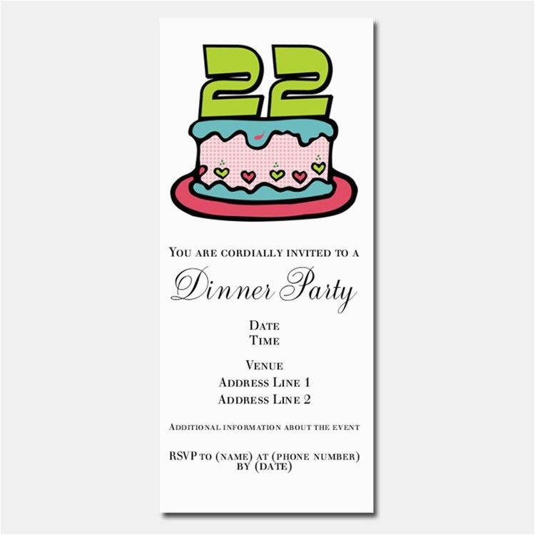 22nd birthday party 22nd birthday party stationery cards