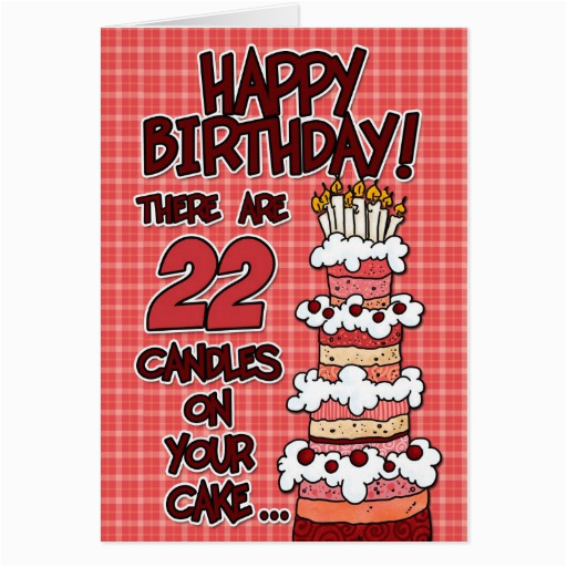 happy birthday 22 years old greeting card zazzle