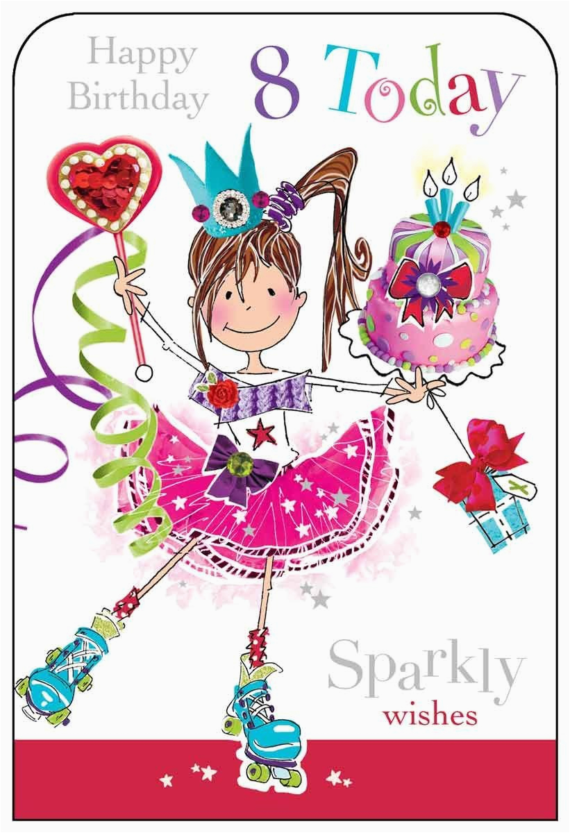 Birthday Cards for 8 Years Old Girl Jonny Javelin Girl Age 8 Birthday ...