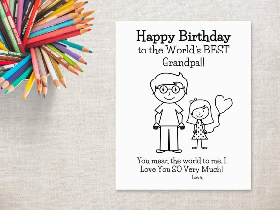 birthday coloring printable girl grandpa