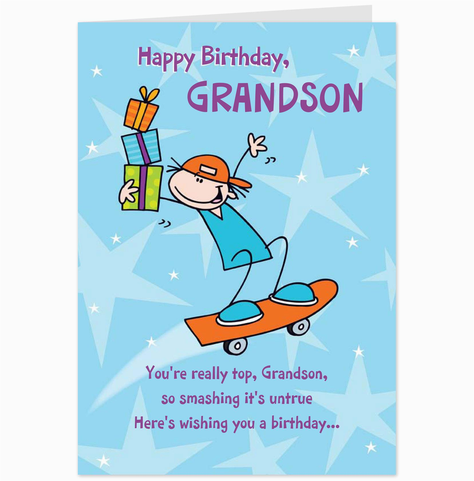 7 best images of grandson birthday greeting cards