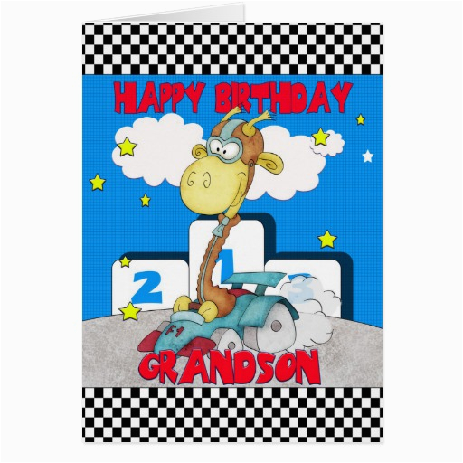 grandson giraffe birthday card racing giraffe zazzle