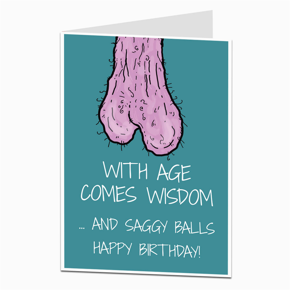 saggy balls birthday card