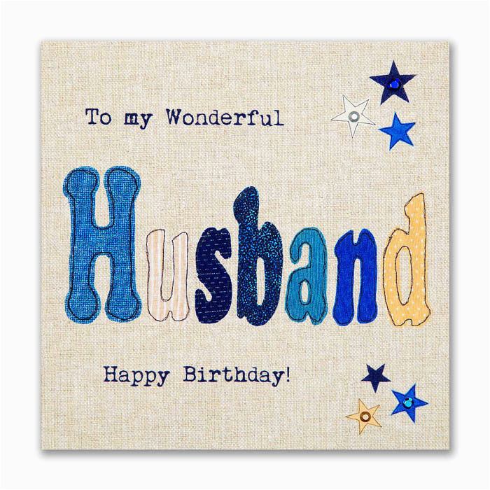 hand finished wonderful husband birthday card karenza