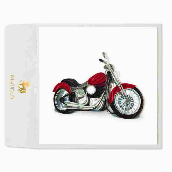 quilled motorcycle birthday card