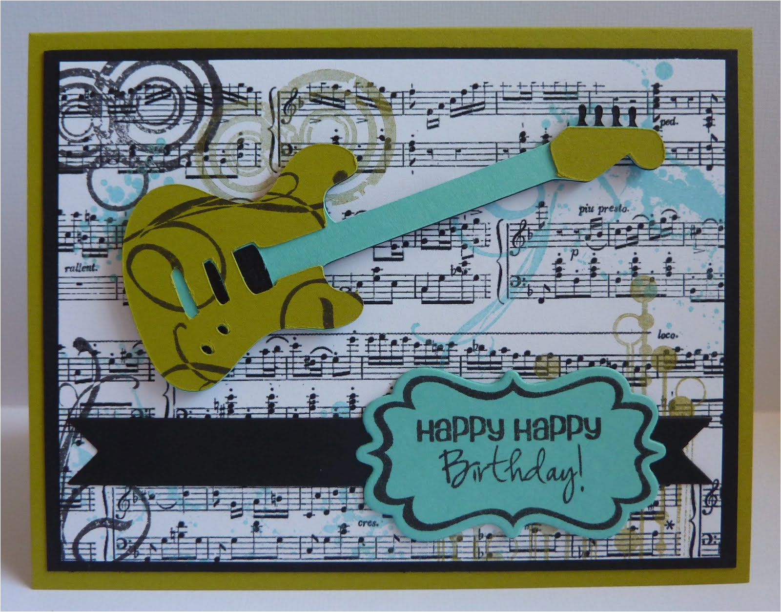 musical manly birthday card