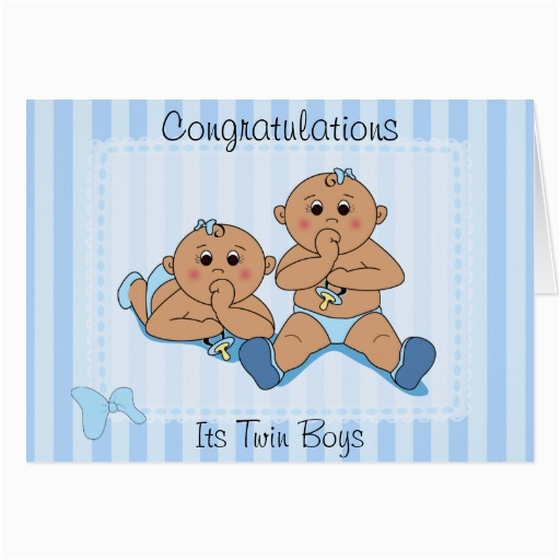 congratulations twin baby boys custom card 137608413146162441