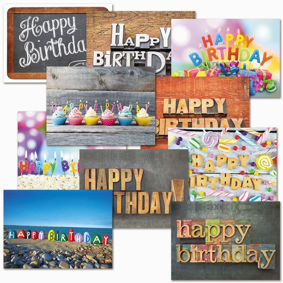 playful type birthday cards value pack colorful images