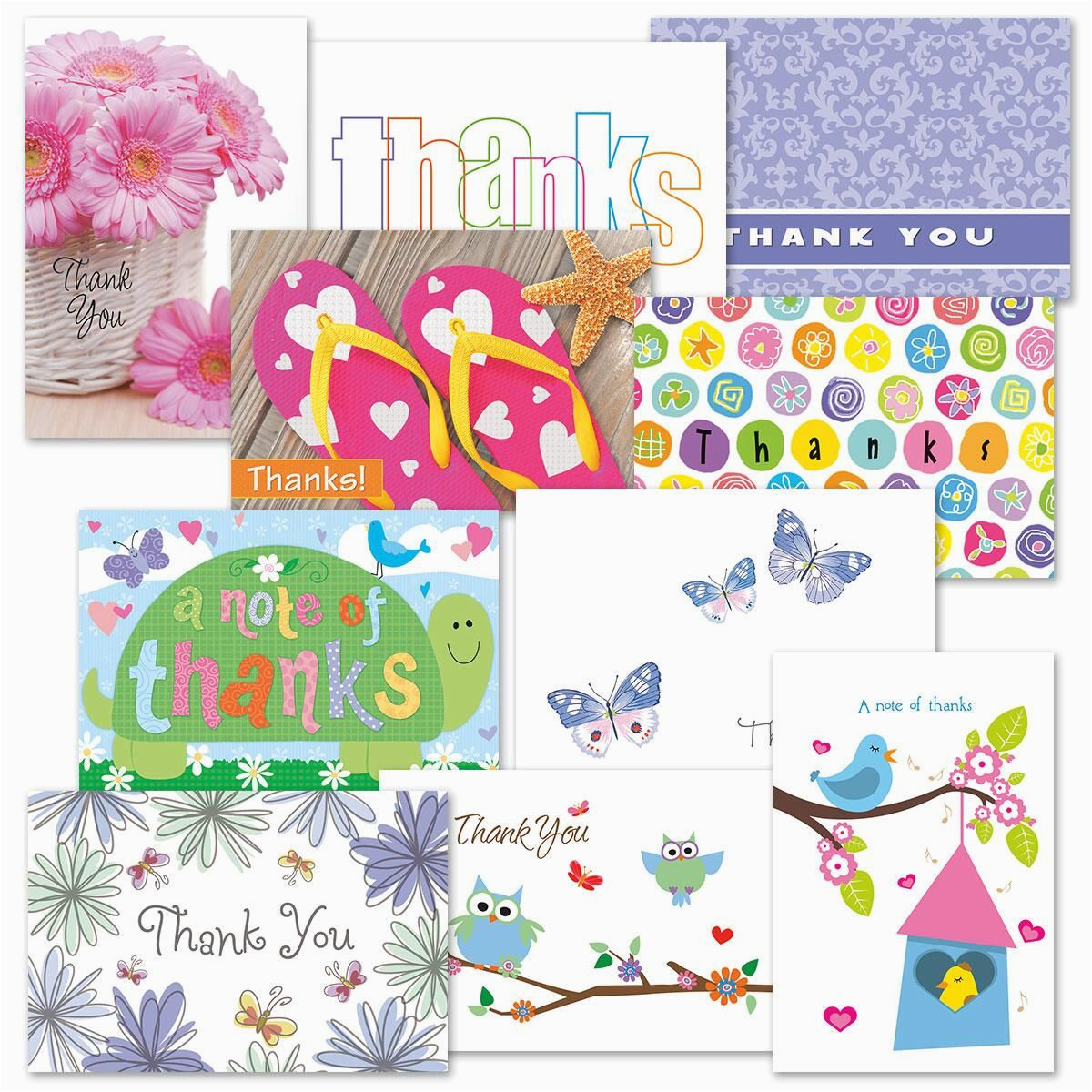 thanks greeting card value pack colorful images