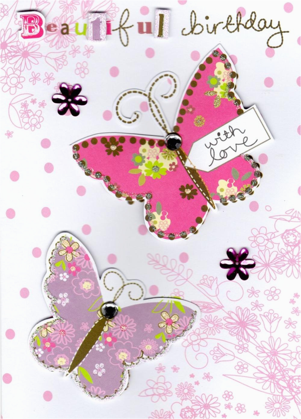 kcsnhta020 beautiful butterfly handmade birthday card second nature tag art greeting cards