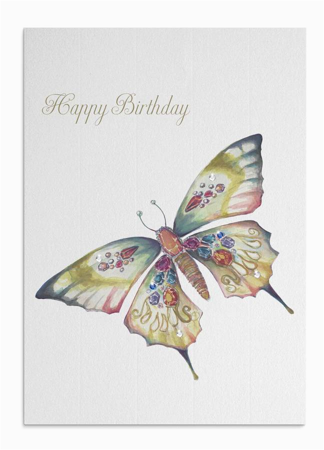 green butterfly birthday card