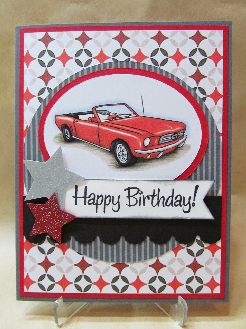 classic car birthday card