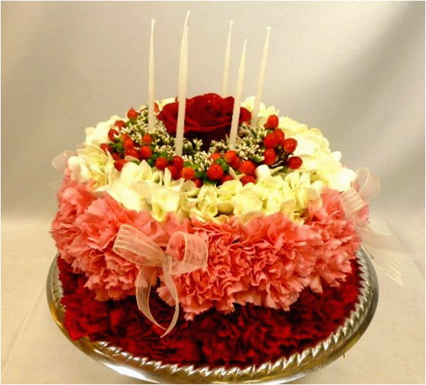 happy birthday flower images with cake flower cake pictures