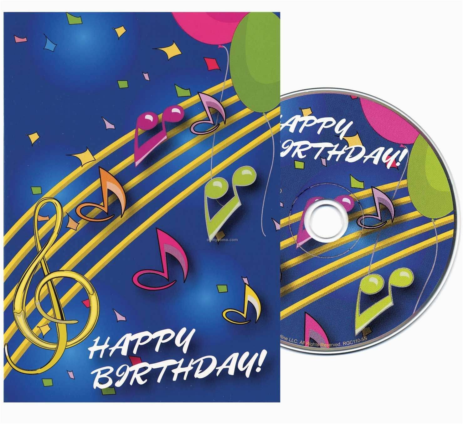 music notes birthday greeting card with matching cd china