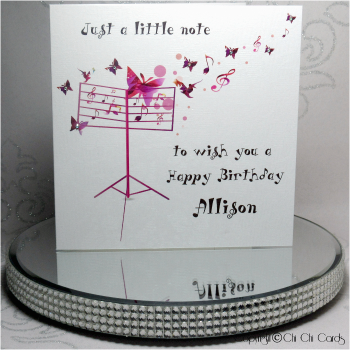 musical butterflies birthday card