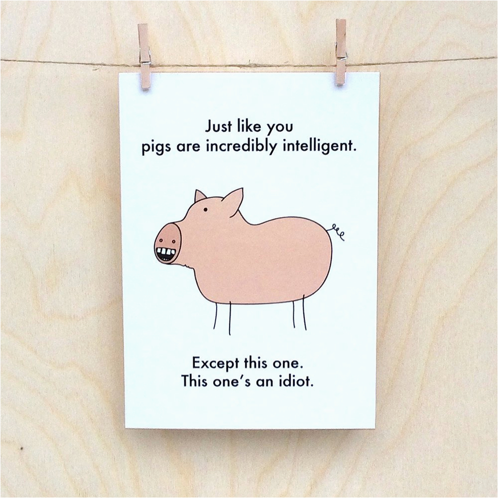 funny birthday card funny card funny pig