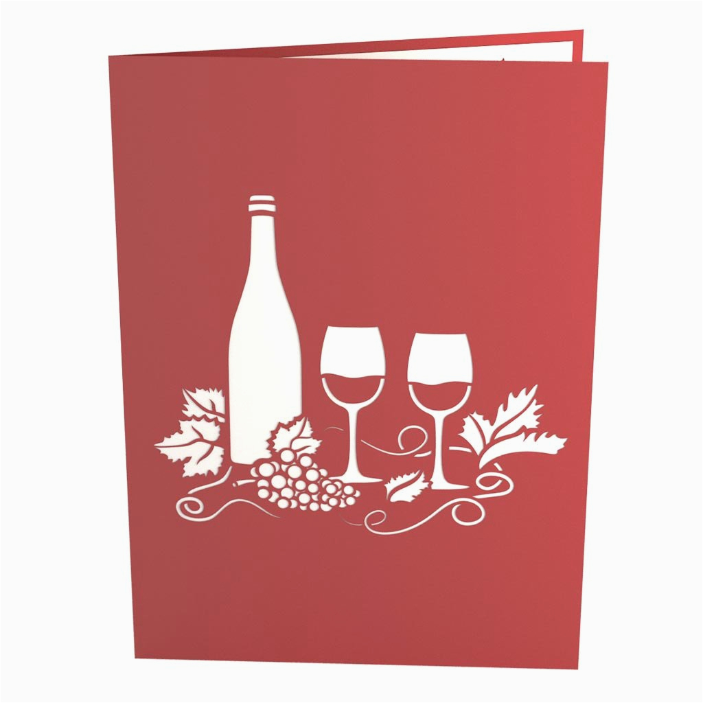 wine glass pop up birthday card lovepop
