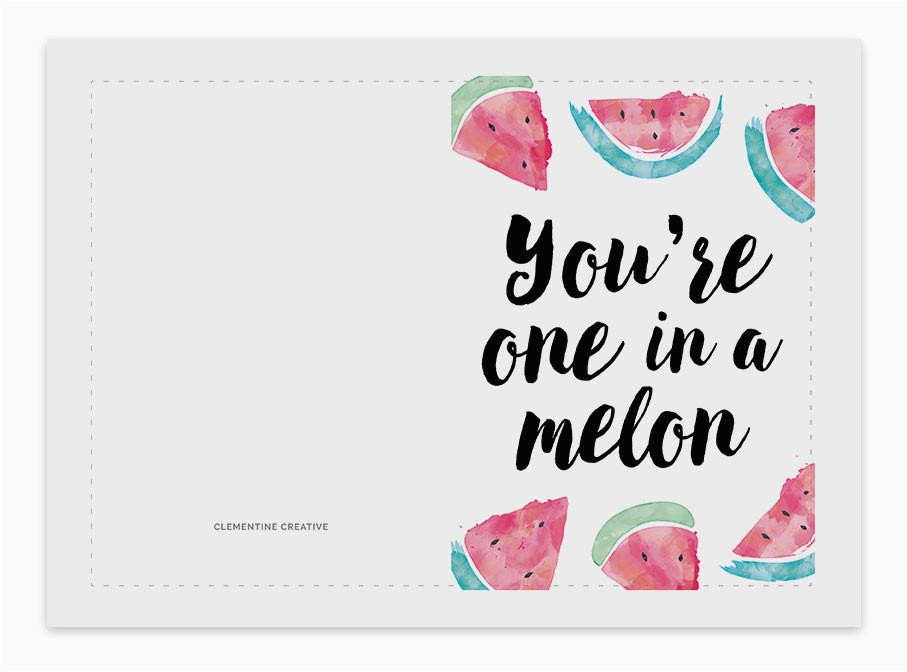 printable birthday card one melon