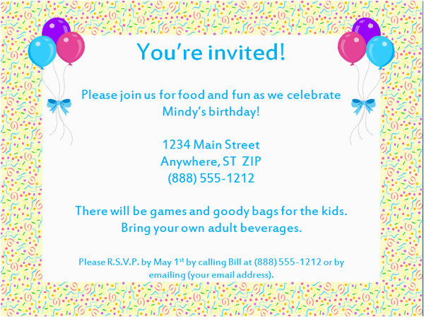 how to invite birthday party invitation email email birthday party birthday celebration invitation