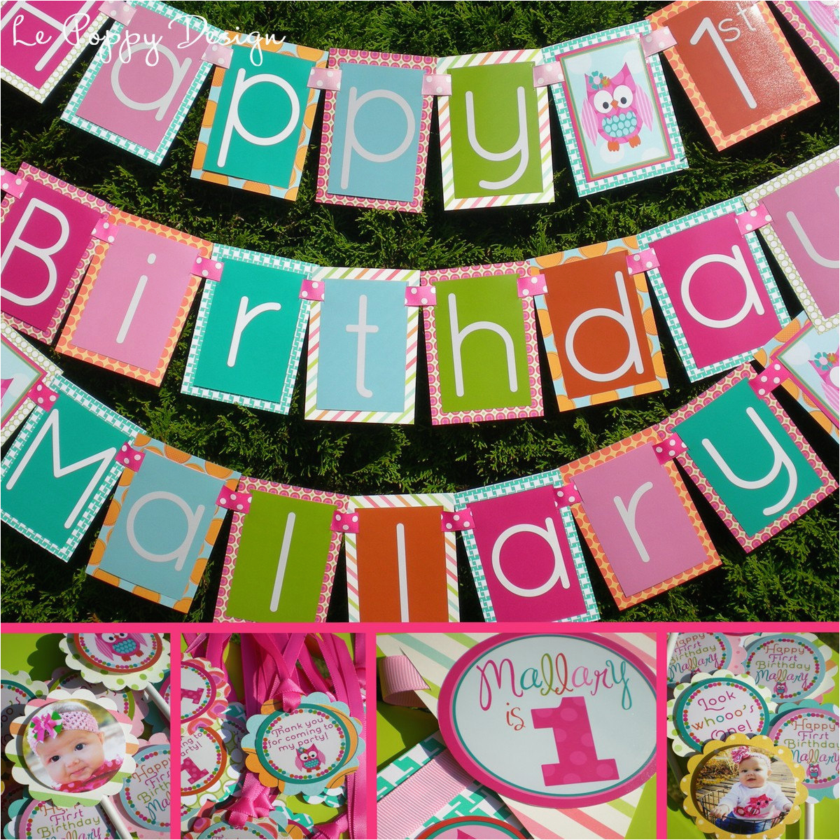 owl birthday party decorations package