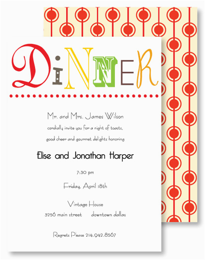 Birthday Dinner Invite Wording Informal Dinner Party ...