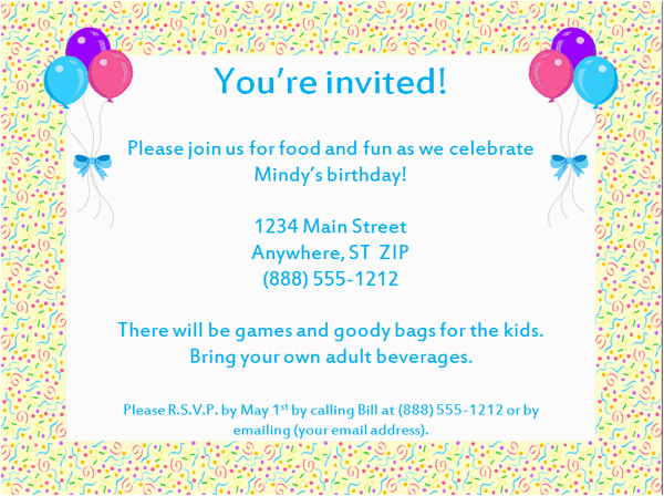 very best email party invitations example design