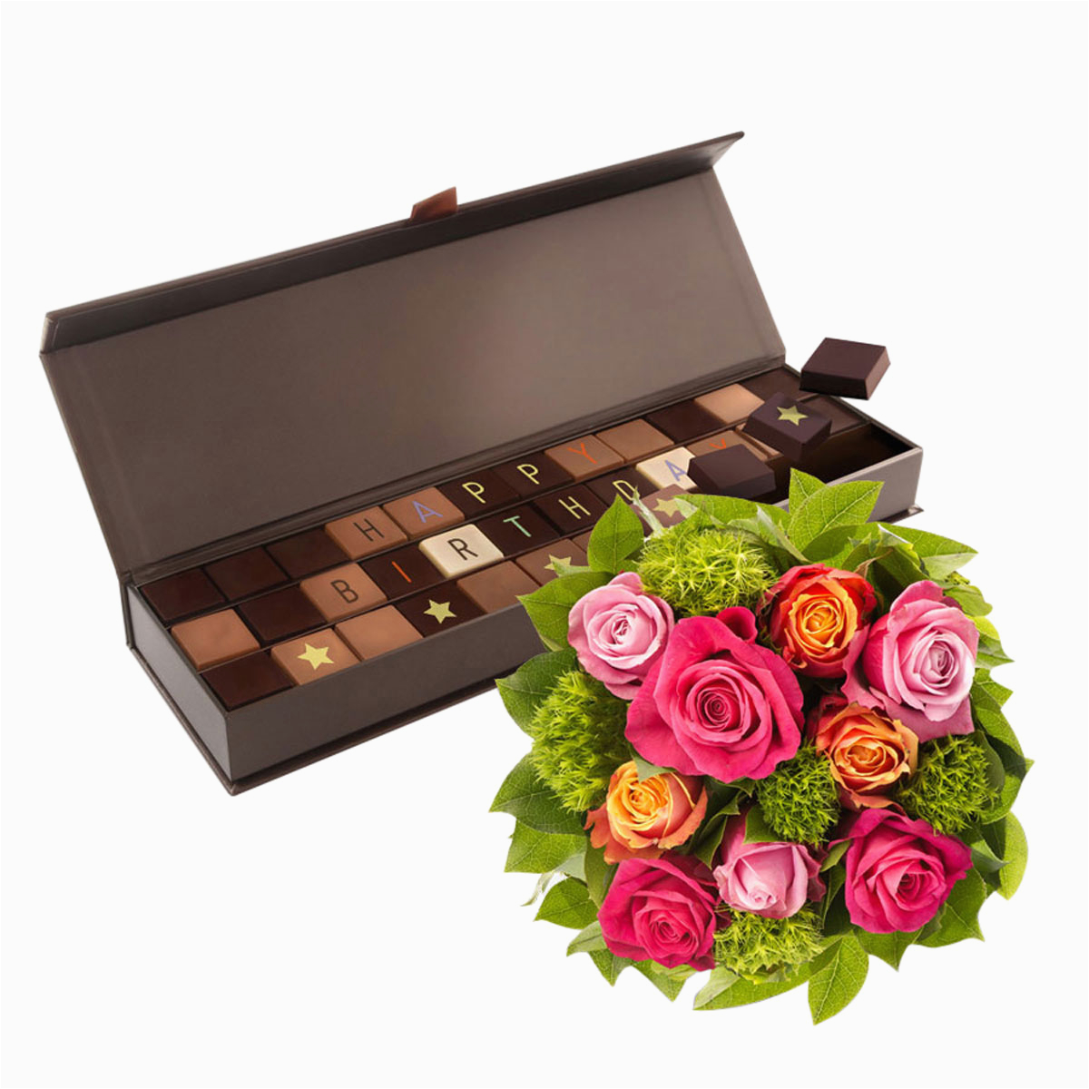 chocol happy birthday roses bouquet delivery in